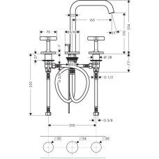 Смеситель для раковины с донным клапаном Axor Citterio E 36108000
