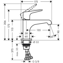 Смеситель для раковины с выпуском Axor Citterio E 36112000