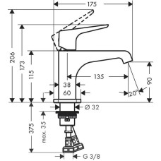Смеситель для раковины с выпуском Axor Citterio E 36112000
