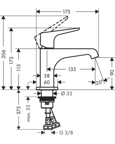 Смеситель для раковины с выпуском Axor Citterio E 36112000