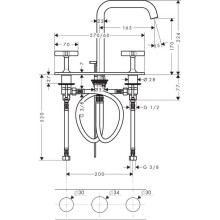 Смеситель для раковины с донным клапаном Axor Citterio E 36116000
