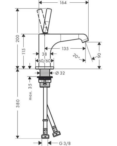 Смеситель для раковины с выпуском Axor Citterio E 36102000