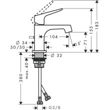 Смеситель для раковины с донным клапаном Axor Citterio M 34016000