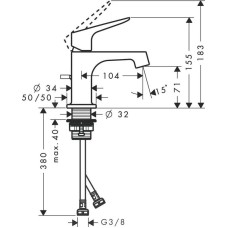 Смеситель для раковины с донным клапаном Axor Citterio M 34016000
