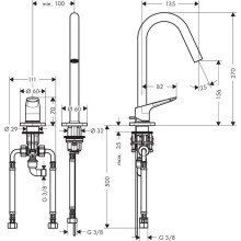 Смеситель для раковины с донным клапаном Axor Citterio M 34132000