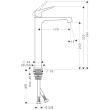 Смеситель для раковины с выпуском Axor Citterio M 34127000