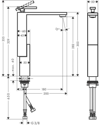 Смеситель для раковины с донным клапаном Axor Edge 46031000