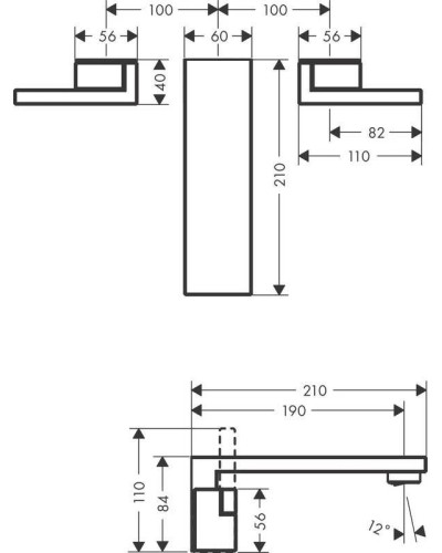 Смеситель для раковины с донным клапаном Axor Edge 46060000