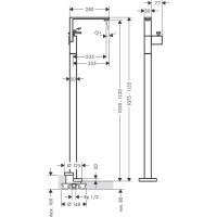 Смеситель напольный для раковины с донным клапаном Axor Edge 46041000