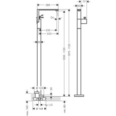 Смеситель напольный для раковины с донным клапаном Axor Edge 46041000