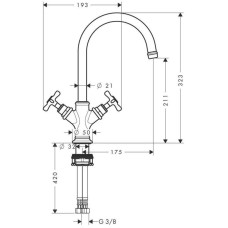 Смеситель для раковины с выпуском Axor Montreux 16506000