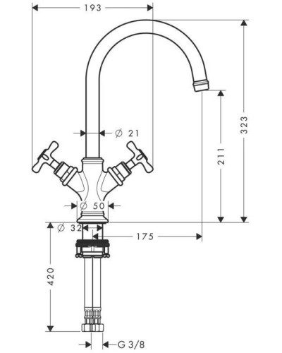 Смеситель для раковины с выпуском Axor Montreux 16506000