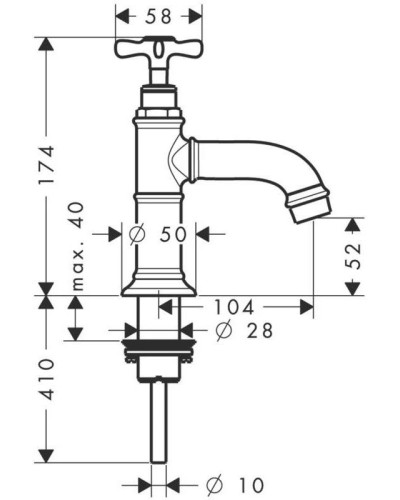 Кран для холодной воды Axor Montreux 16530000