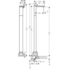 Смеситель напольный для раковины с донным клапаном Axor MyEdition 47040000