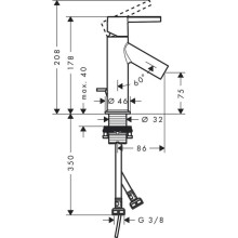 Смеситель для раковины с донным клапаном Axor Starck 10102000