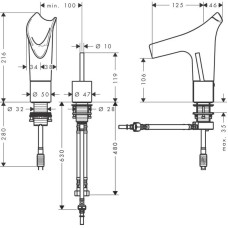Смеситель для раковины с выпуском Axor Starck V 12115000