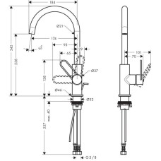 Смеситель для раковины с донным клапаном Axor Uno 38036000