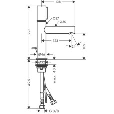 Смеситель для раковины с донным клапаном Axor Uno 45010000