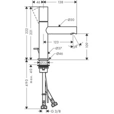Смеситель для раковины с донным клапаном Axor Uno 45001000