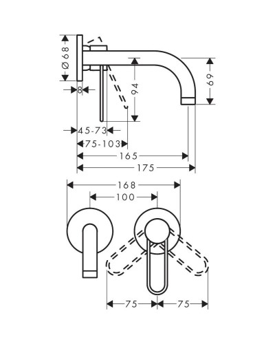 Смеситель для раковины с выпуском Axor Uno 38121000