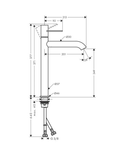 Смеситель для раковины с выпуском Axor Uno 38034000