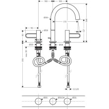 Смеситель для раковины с донным клапаном Axor Uno 38054000