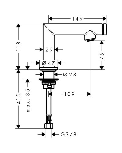 Кран для холодной воды Axor Uno 45130000