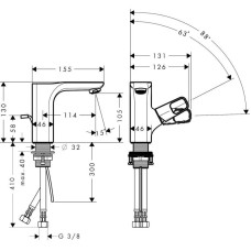 Смеситель для раковины с донным клапаном Axor Urquiola 11025000