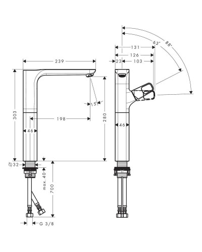 Смеситель для раковины с выпуском Axor Urquiola 11035000