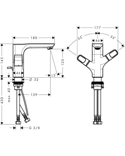 Смеситель для раковины с донным клапаном Axor Urquiola 11024000