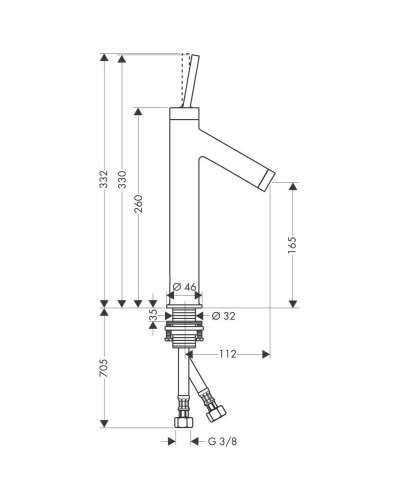 Смеситель для раковины с выпуском Axor Starck 10123000