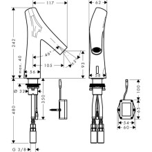 Смеситель для раковины бесконтактный, питание от батареи Axor Starck Organic 12172000