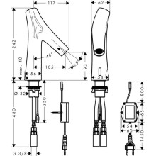 Смеситель для раковины бесконтактный, питание от сети Axor Starck Organic 12174000