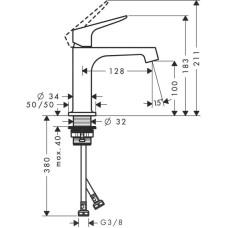 Смеситель для раковины с выпуском Axor Citterio M 34017000