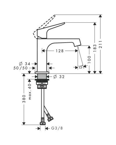 Смеситель для раковины с выпуском Axor Citterio M 34017000