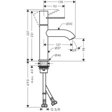 Смеситель для раковины с выпуском Axor Uno 38026000