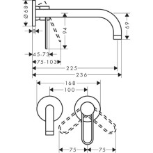 Смеситель для раковины с выпуском Axor Uno 38122000