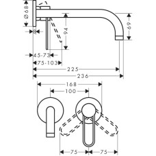 Смеситель для раковины с выпуском Axor Uno 38122000