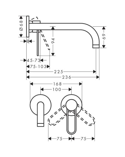 Смеситель для раковины с выпуском Axor Uno 38122000