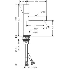 Смеситель для раковины с выпуском Axor Uno 45002000