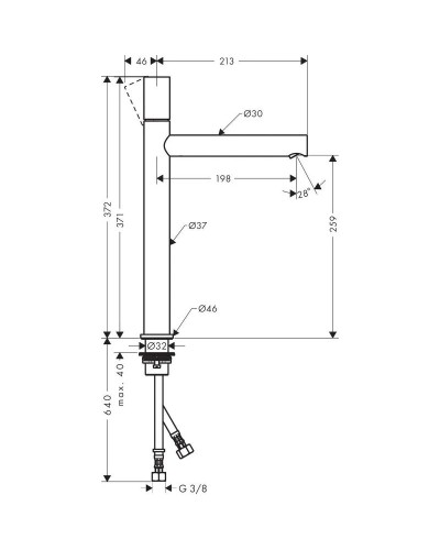 Смеситель для раковины с выпуском Axor Uno 45004000