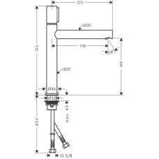 Смеситель для раковины с выпуском Axor Uno 45013000