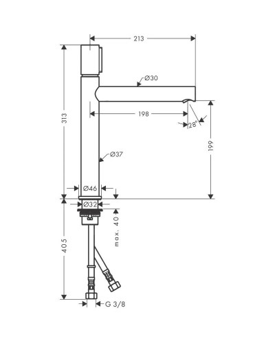 Смеситель для раковины с выпуском Axor Uno 45013000