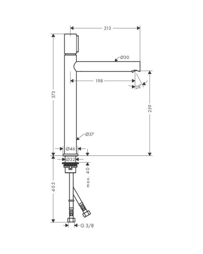 Смеситель для раковины с выпуском Axor Uno 45014000