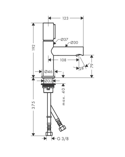 Смеситель для раковины с выпуском Axor Uno 45015000