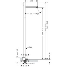 Смеситель напольный для раковины Axor Uno 45037000