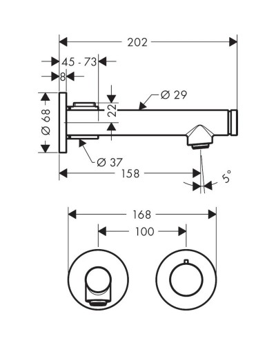 Смеситель для раковины с выпуском Axor Uno 45112000