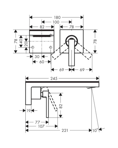 Смеситель для раковины с выпуском Axor MyEdition 47060600