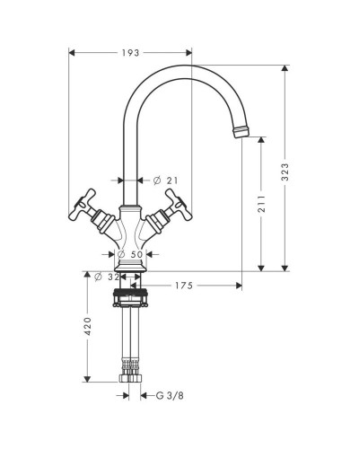 Смеситель для раковины с выпуском Axor Montreux 16506820