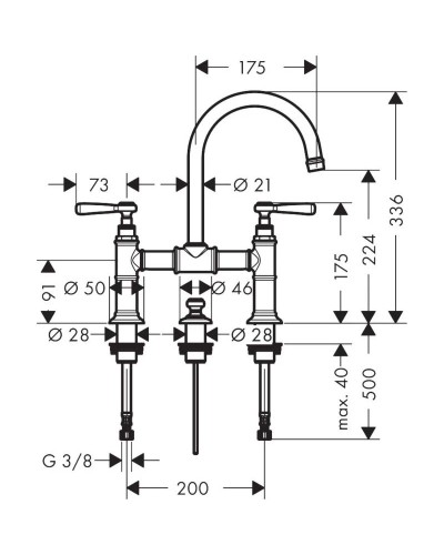 Смеситель для раковины с донным клапаном Axor Montreux 16511000